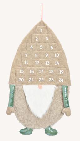 Adventskalender Wichtel Textil Beige Grün 49x86x4 cm Adventskalender Wichtel Textil Beige Grün 49x86x4 cm