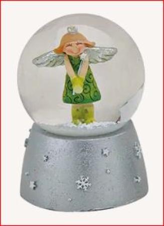 Schneekugel Engel Grün