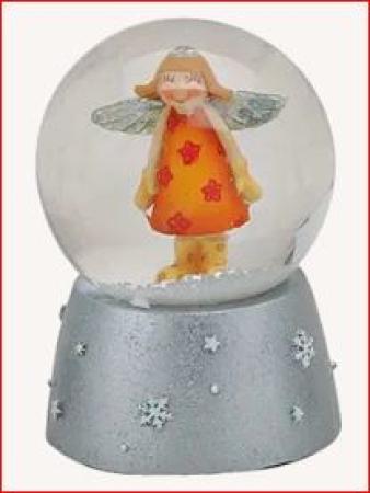 Schneekugel Engel Orange
