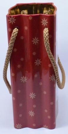 Rote Dose mit Weihnachtsmotiv Seitenansicht
