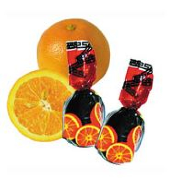 Gefüllte und gewickelte Blutorange Bonbons