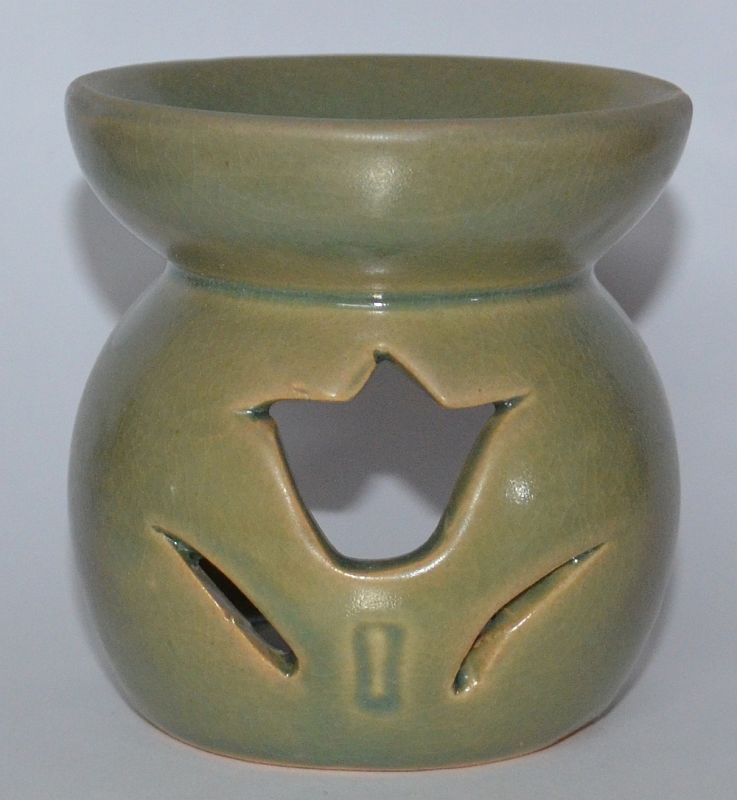 Duftlampe Tulpenmotiv oliv-grau
