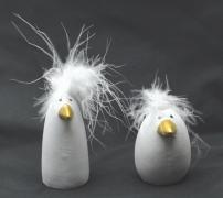 Vogel aus Poly weiß 6 cm